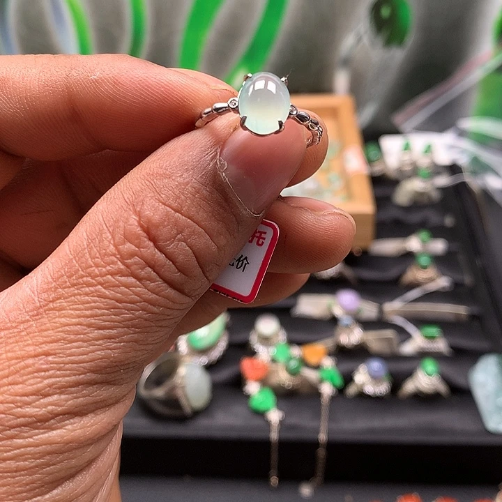 翡翠银S925镶嵌戒指