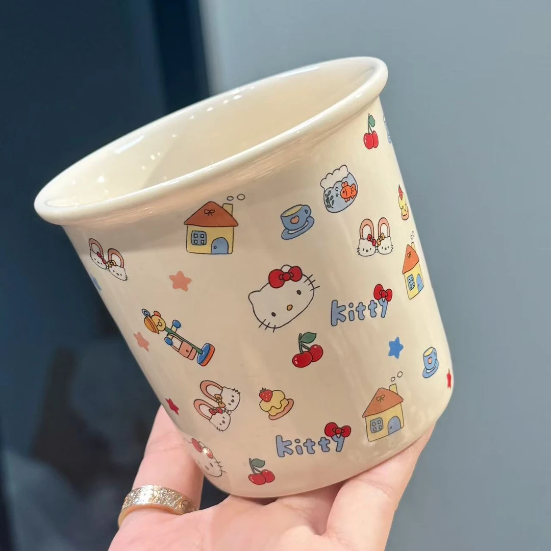 【圆和圈】出口尾单 乐园小猫手握杯 可爱喝水杯陶瓷水杯