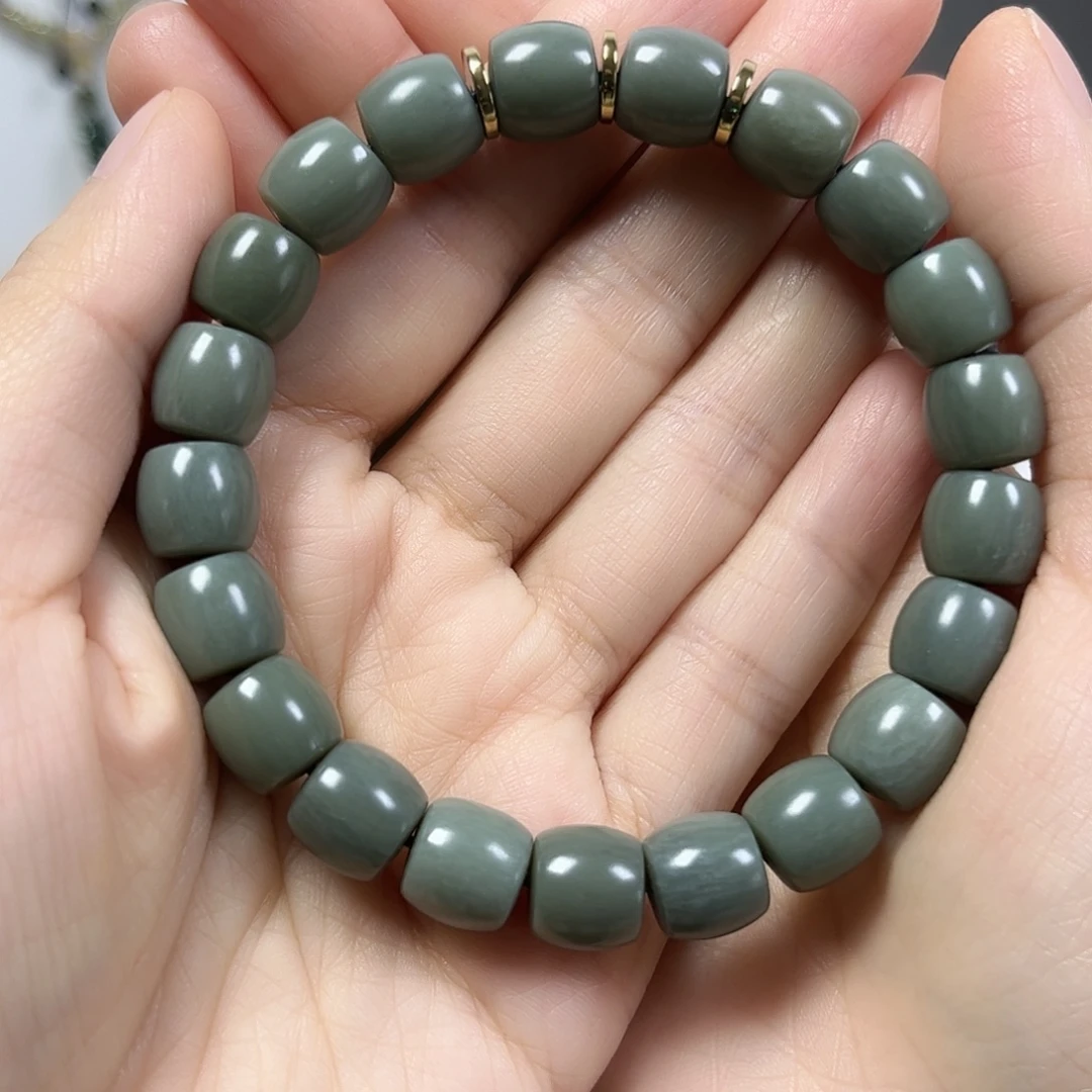 和田玉未镶嵌手串卡10直切