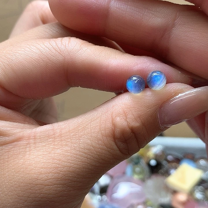 水晶水晶耳钉银S925镶嵌