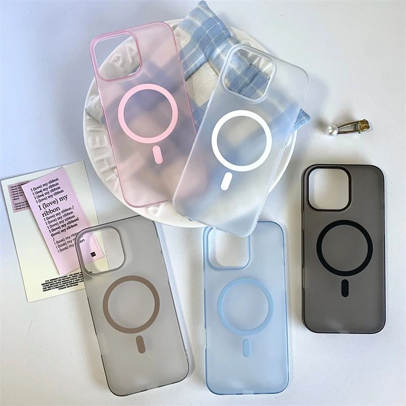 适用苹果16手机壳PC磁吸冰雾iphone15超薄磨砂14promax肤感13硬12