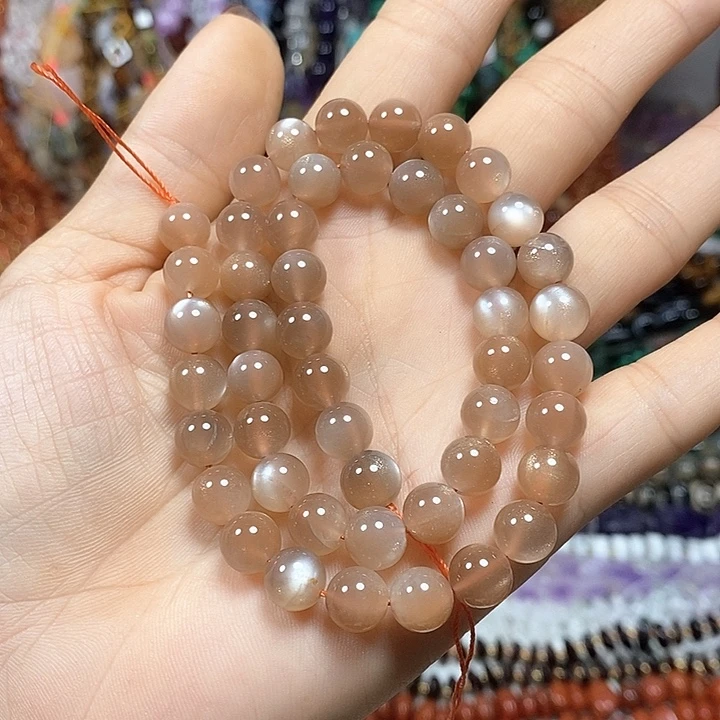 未镶嵌玛瑙/玉髓珠宝半成品高品天然太阳石卡8mm