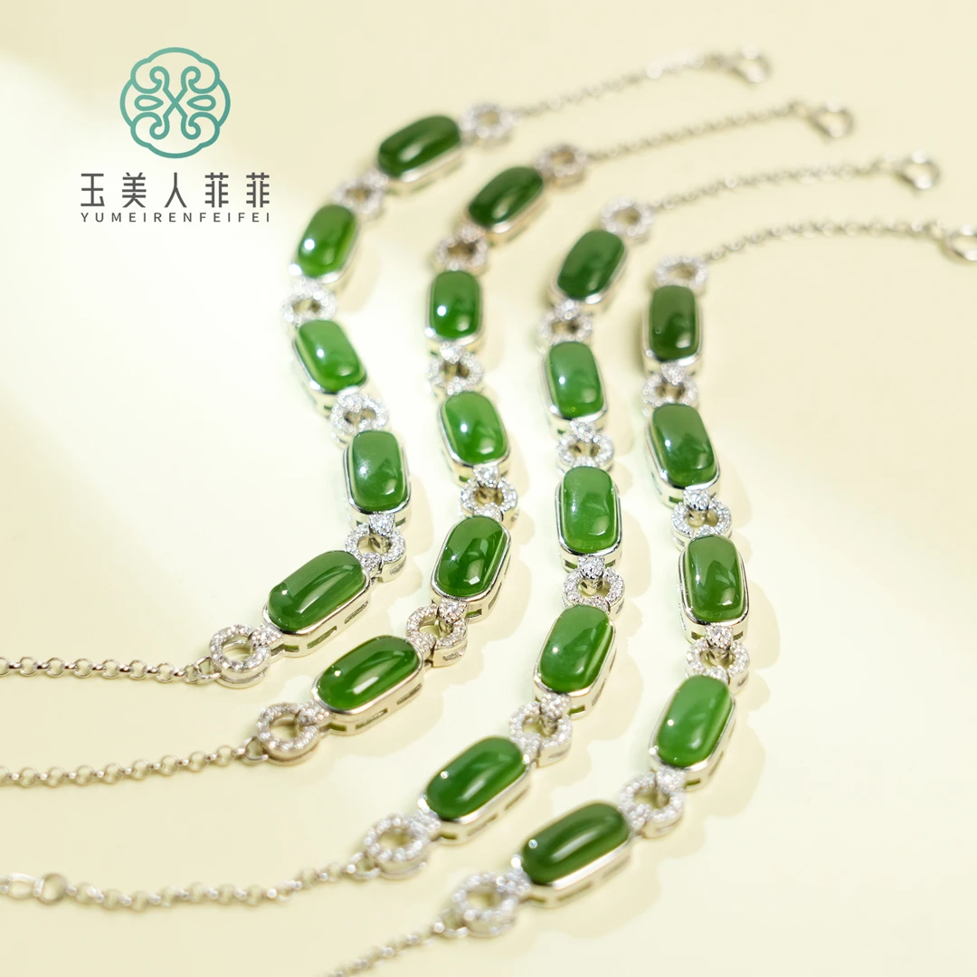 菲菲珠宝好~碧玉手链约6*10mm-多样性发一