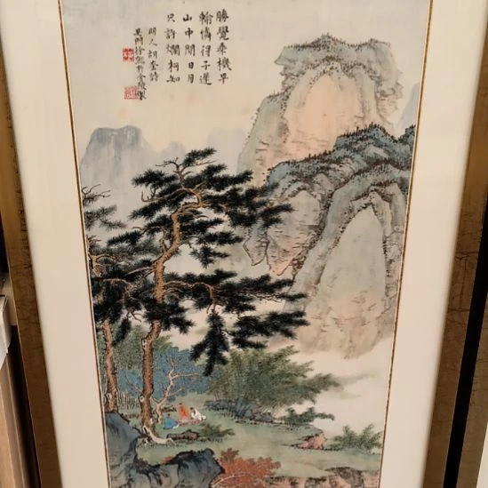 国画山水画作精品带框发