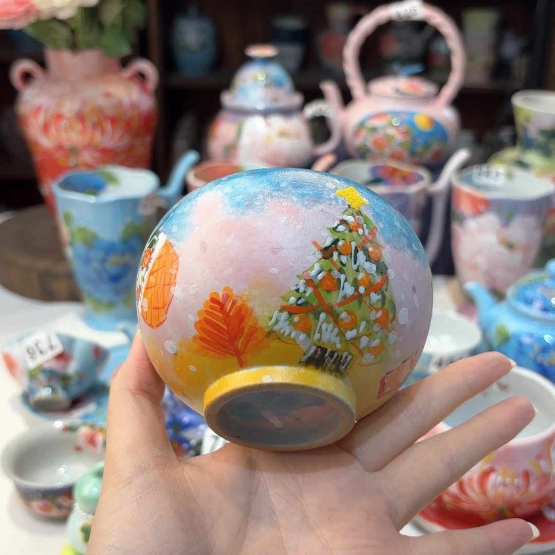 景德镇手绘高温釉下彩陶瓷茶具