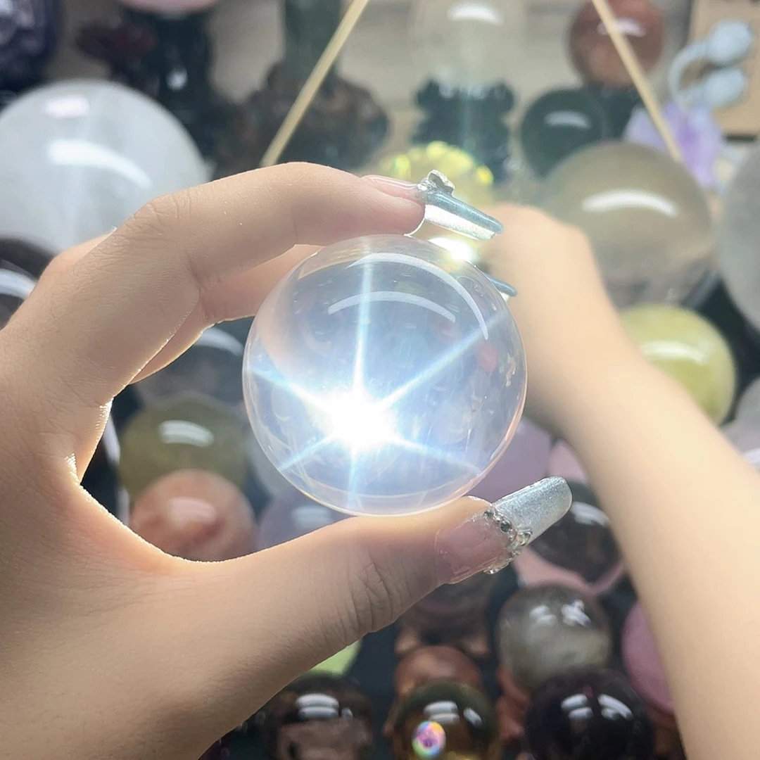 水晶珠宝半成品未镶嵌天然水晶球卡4.36冰粉