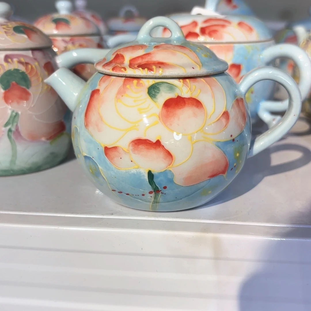 景德镇手绘高温釉下彩陶瓷茶具