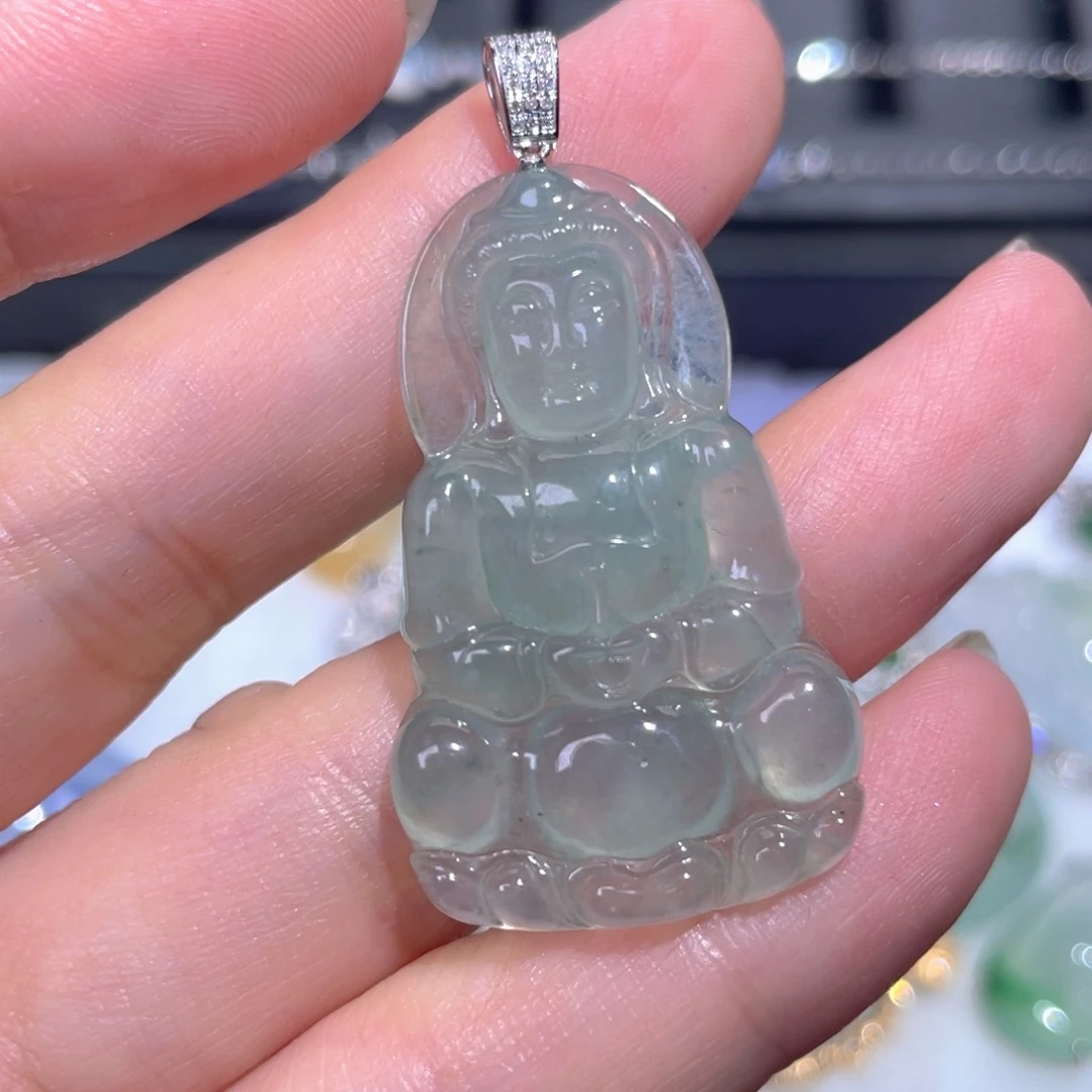 颈饰18K金镶嵌翡翠翡翠