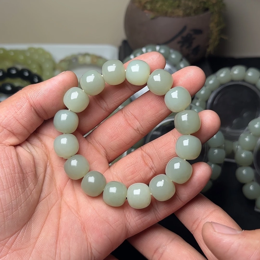 和田玉未镶嵌手串天然青白玉卡14多样性拍一发一