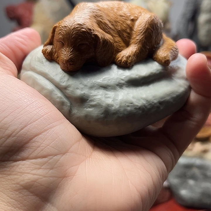 东北石松花石摆件