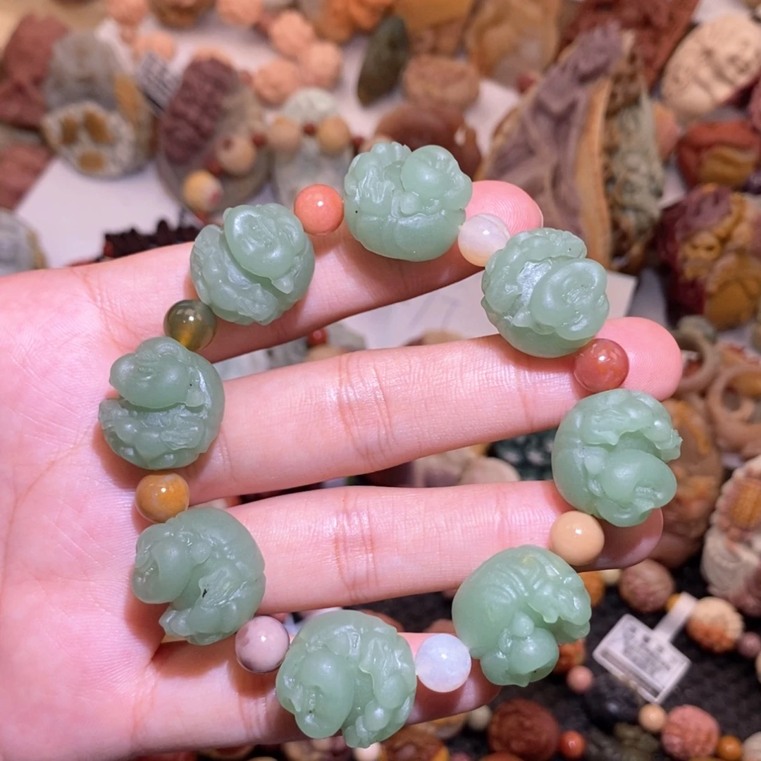 石英质玉（阿拉善玉）手串未镶嵌