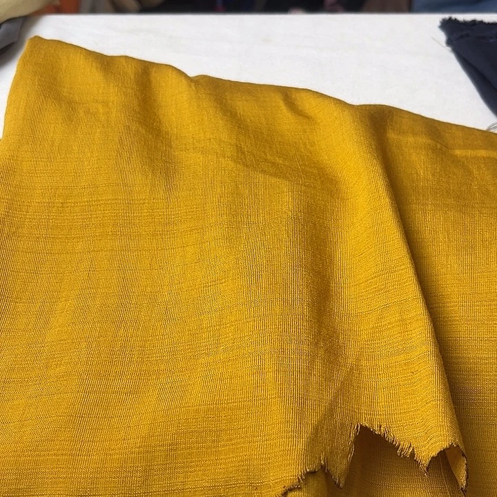 棉混纺姜黄麻棉2米