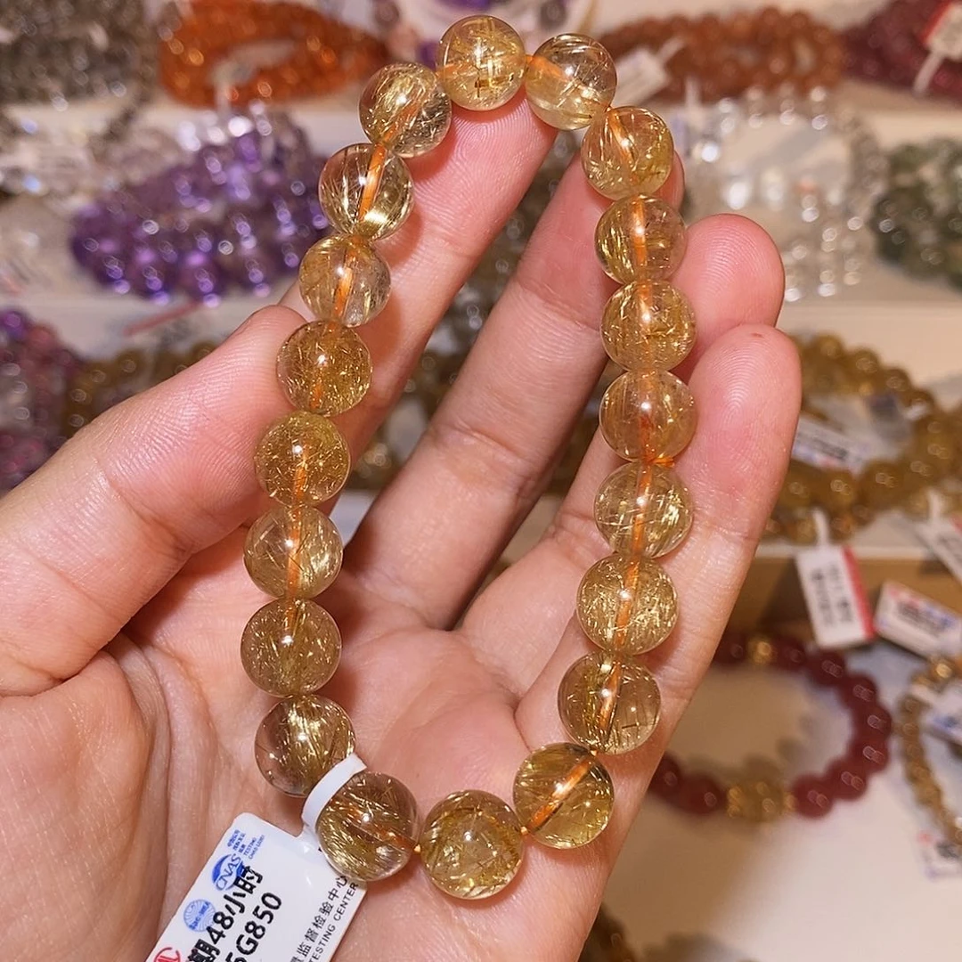 发晶手链未镶嵌烟花钛10.1mm
