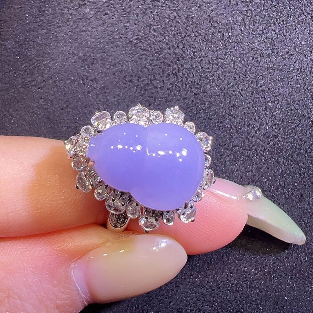 翡翠18K金镶嵌戒指葫芦两用款可当吊坠