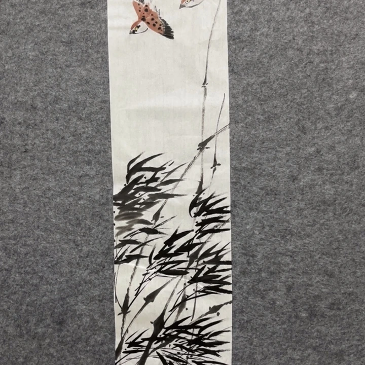 竖款大鱼书画艺术作品
