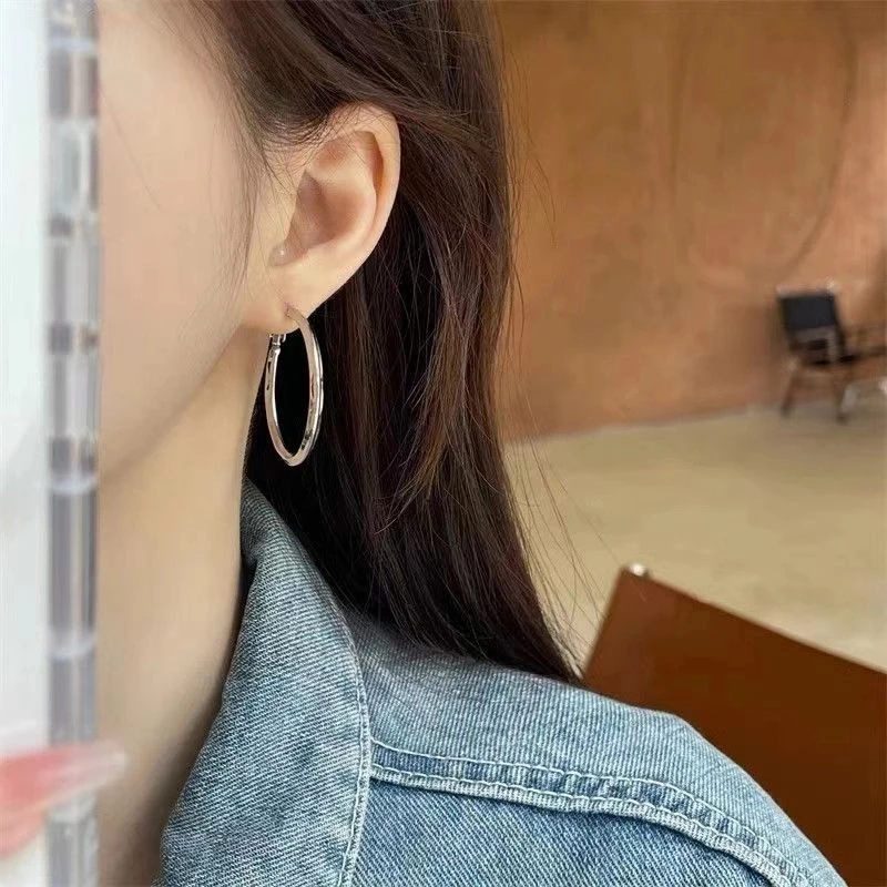 铜合金耳饰 【25号】『辣妹』气质时尚百搭圈圈轻奢小众大耳圈c-092