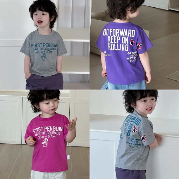 4/14【企鹅开会】小童夏装男女童短袖T恤圆领汗衫
