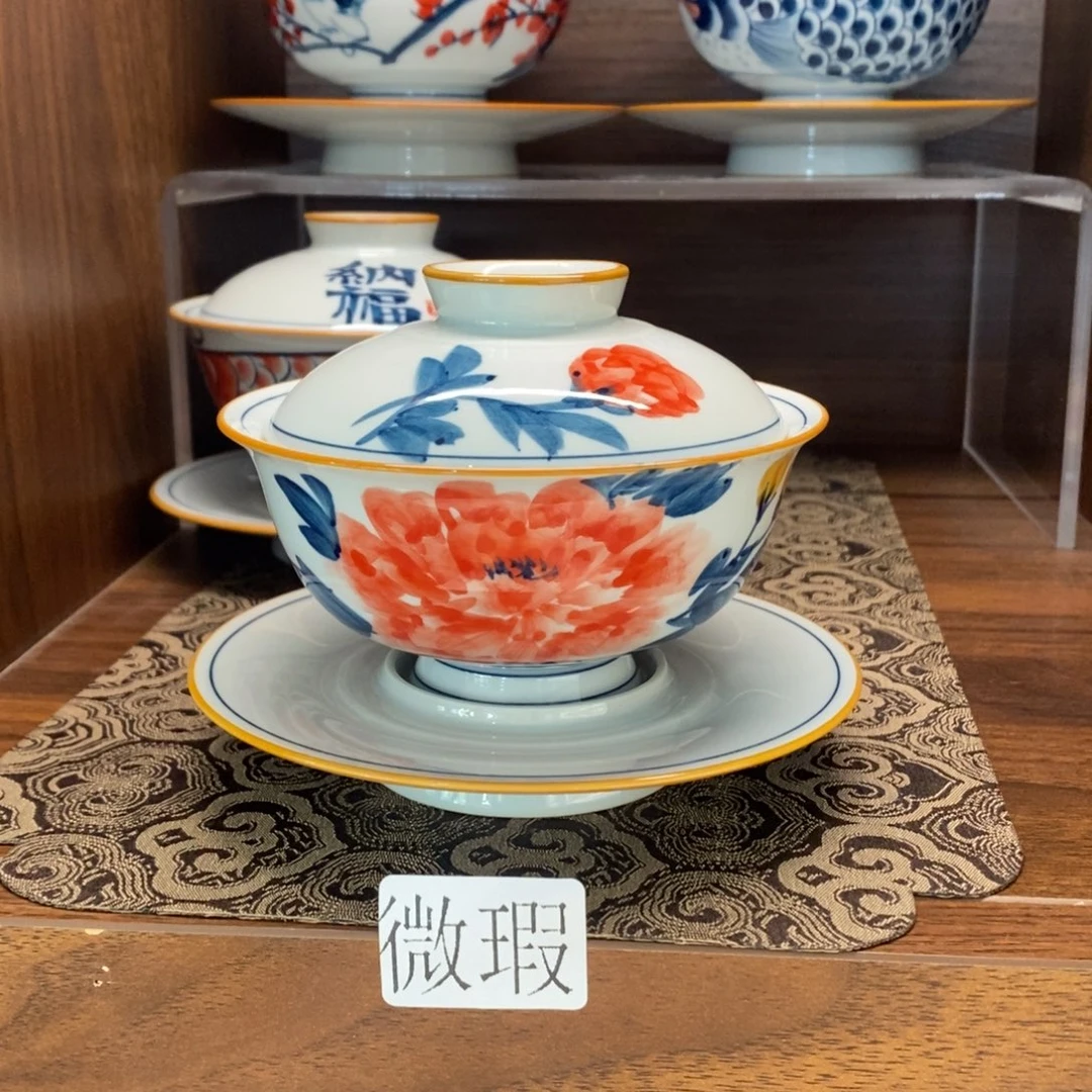 釉下彩老陶泥手工绘制