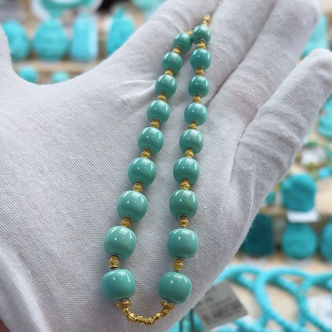 绿松石18K金镶嵌珠宝奇石