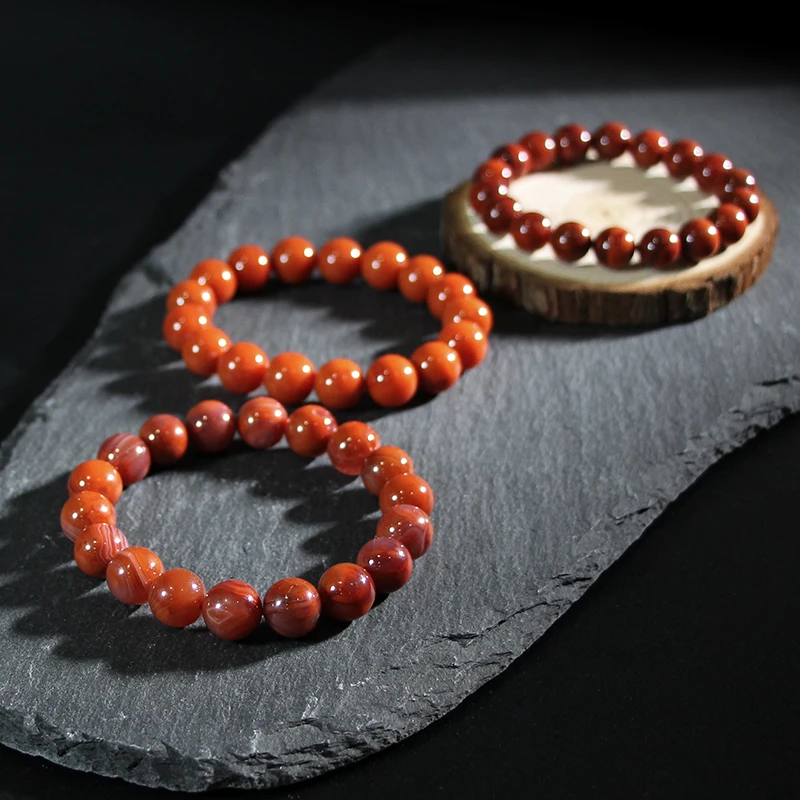 天然火焰南红天花板手串（天然纹路不一样 多样性发货发一件）