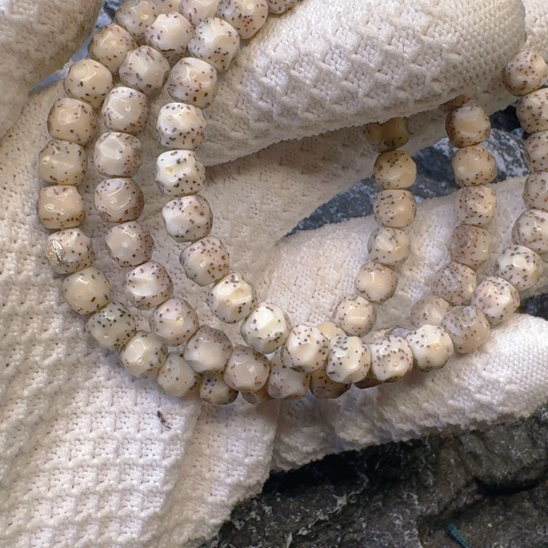 星月菩提吊坠8改糯冰带标银色纯手工7.7