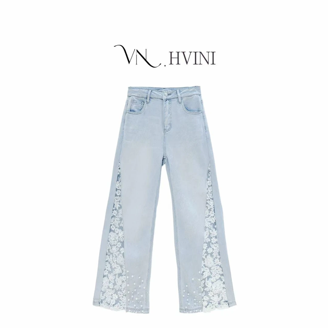 【美轮美奂】春季新款时尚休闲直筒牛仔裤L4612