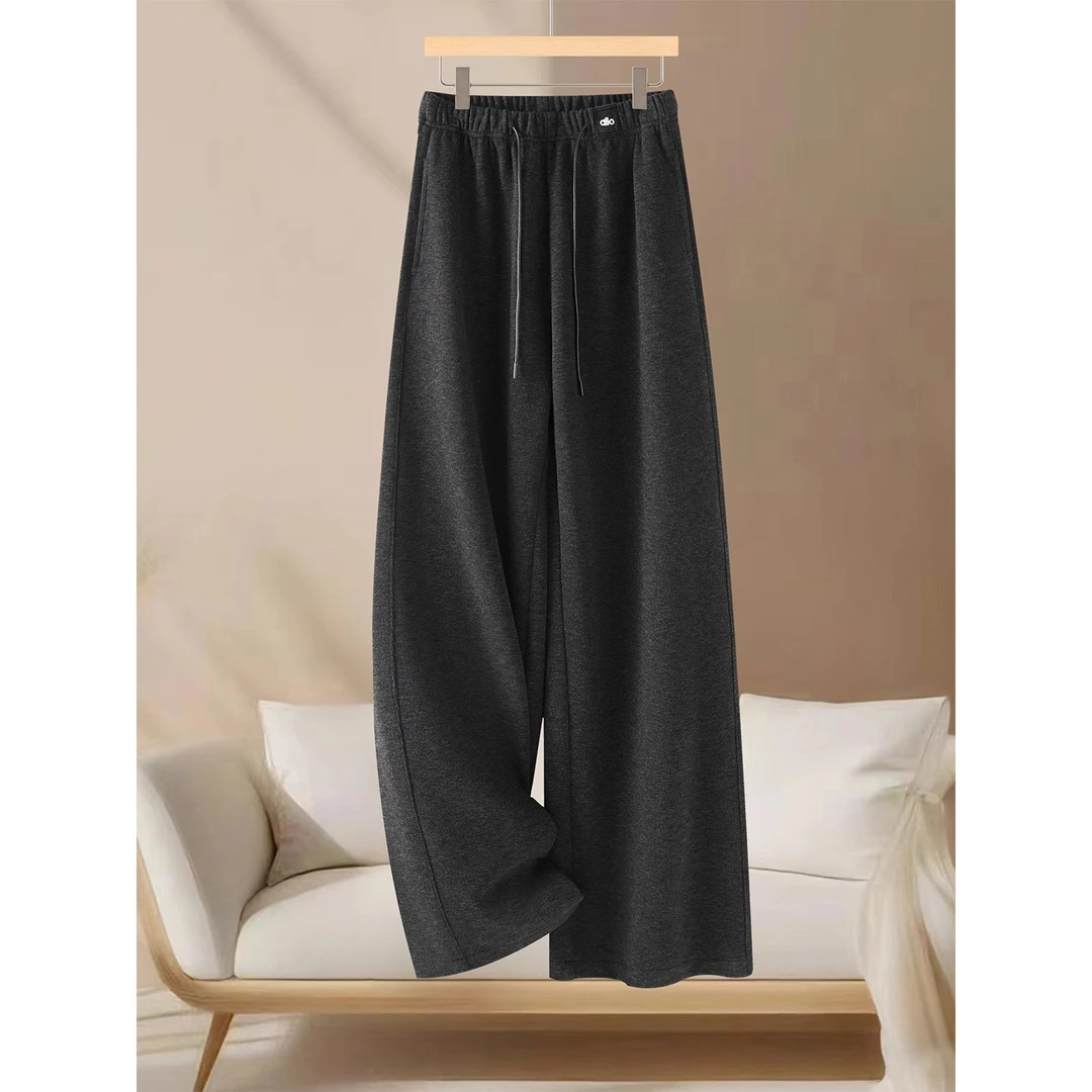 醋酸羊绒窄版阔腿裤女2025高腰显瘦垂感顺滑软糯舒适百搭直筒裤子