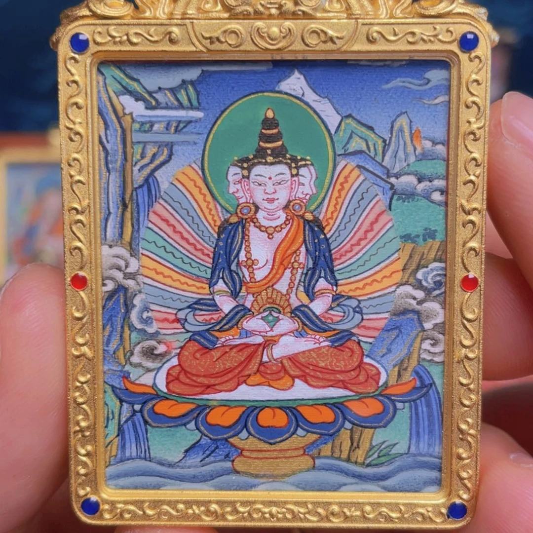 吊坠嘎赤大日如来唐卡