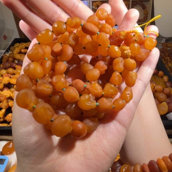琥珀未镶嵌手链蜜蜡海漂手串108