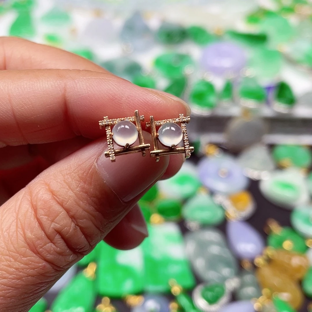 吊坠(不含链)18K金镶嵌翡翠