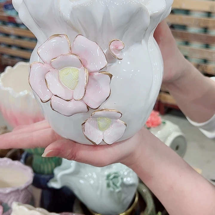 有孔，凑单福利满10元发货陶瓷多肉花盆！