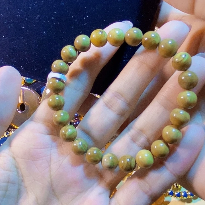 琥珀未镶嵌珠宝奇石根珀手串8