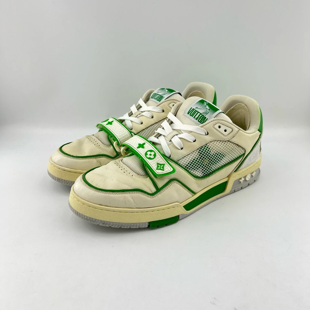 90新 LouisVuitton/路易威登 43码/Trainer白绿板鞋/11003614