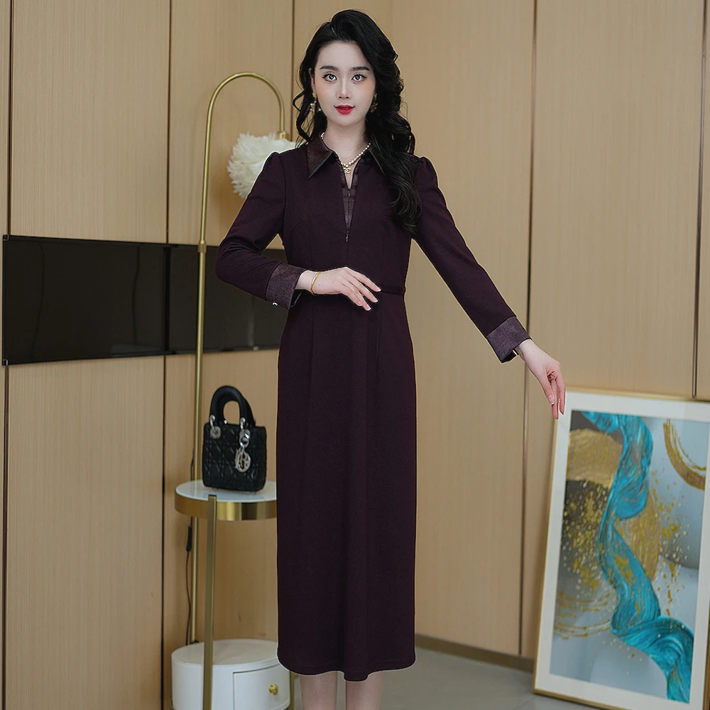 春季百搭气质时尚中长款女装连衣裙S-155