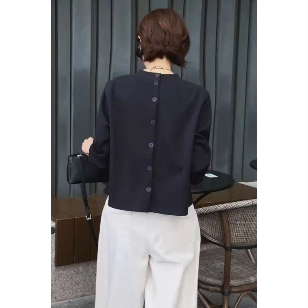 艾塔莉秋季宽松型设计感大码衬衫轻熟风开衫洋气减龄百搭轻熟风女