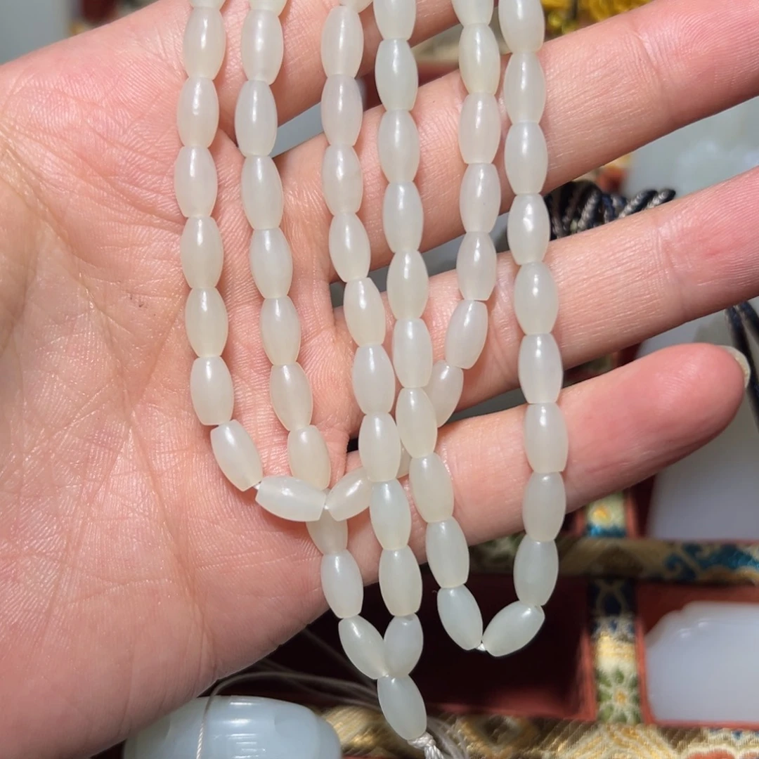 和田玉未镶嵌挂件新疆和田玉小米链