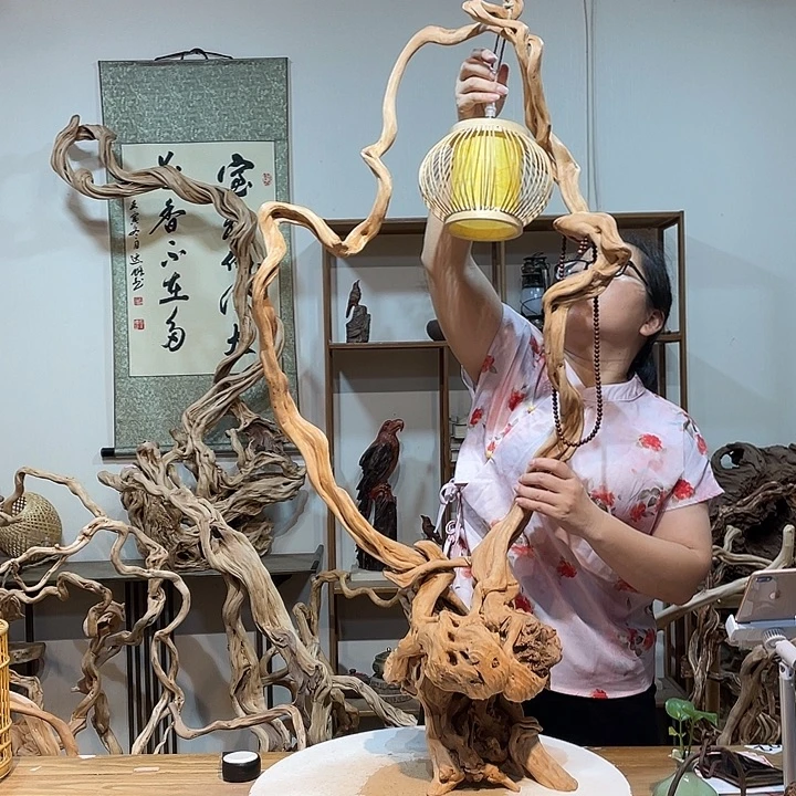 香榧木杜鹃根根艺摆件