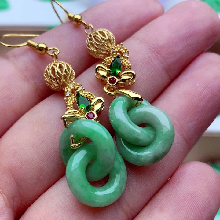 翡翠未镶嵌耳饰耳饰