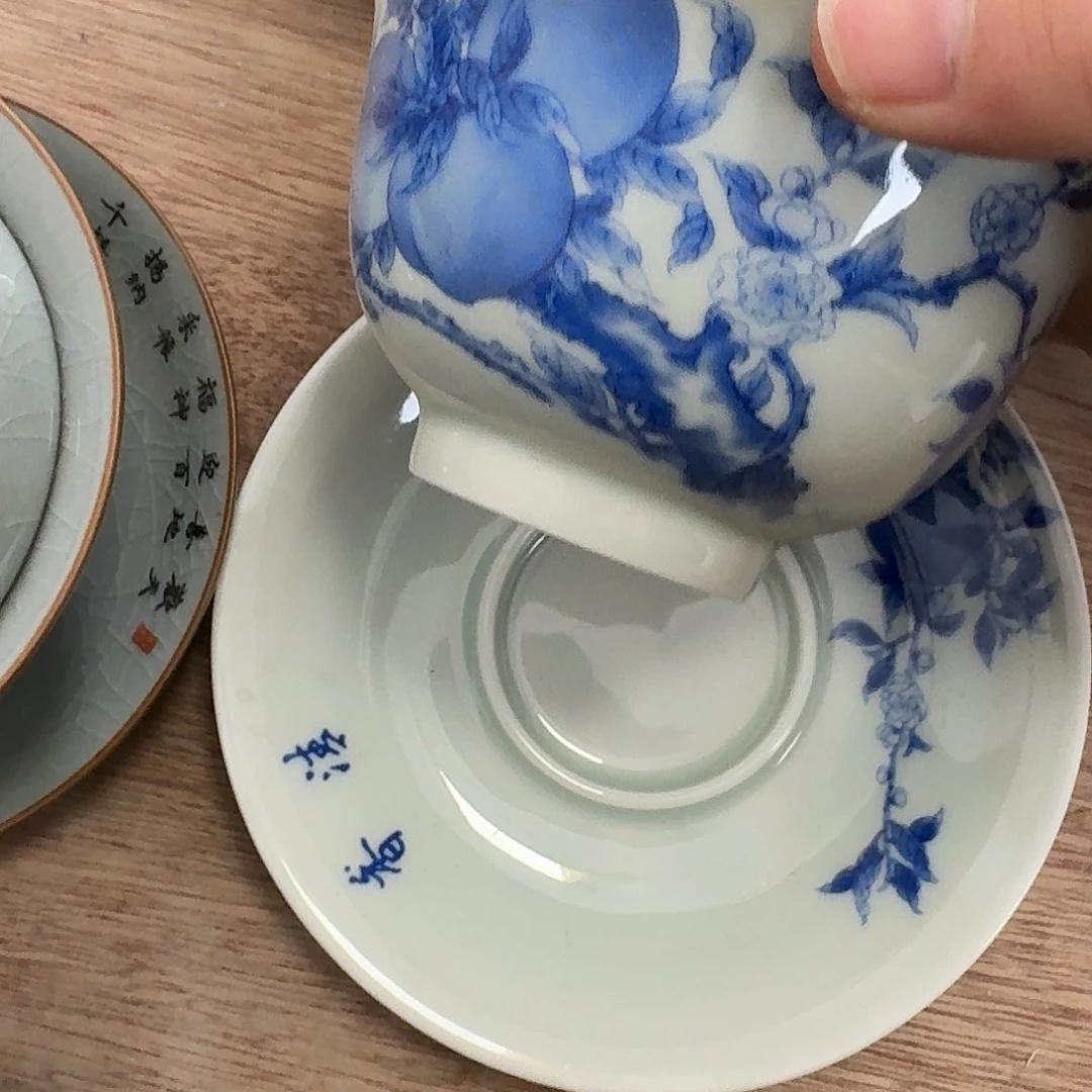 九套子元宝盖碗的