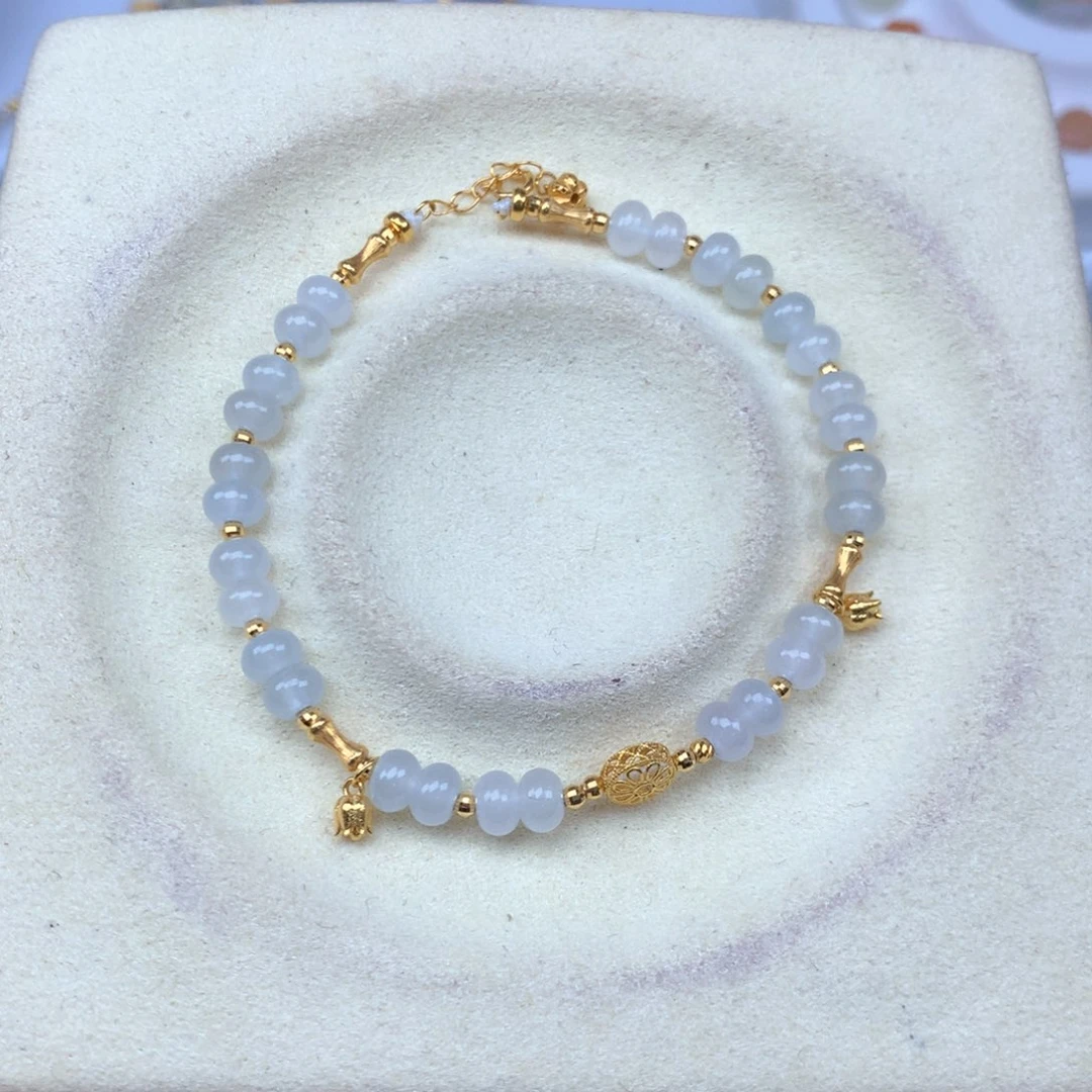 翡翠18K金镶嵌项链手链