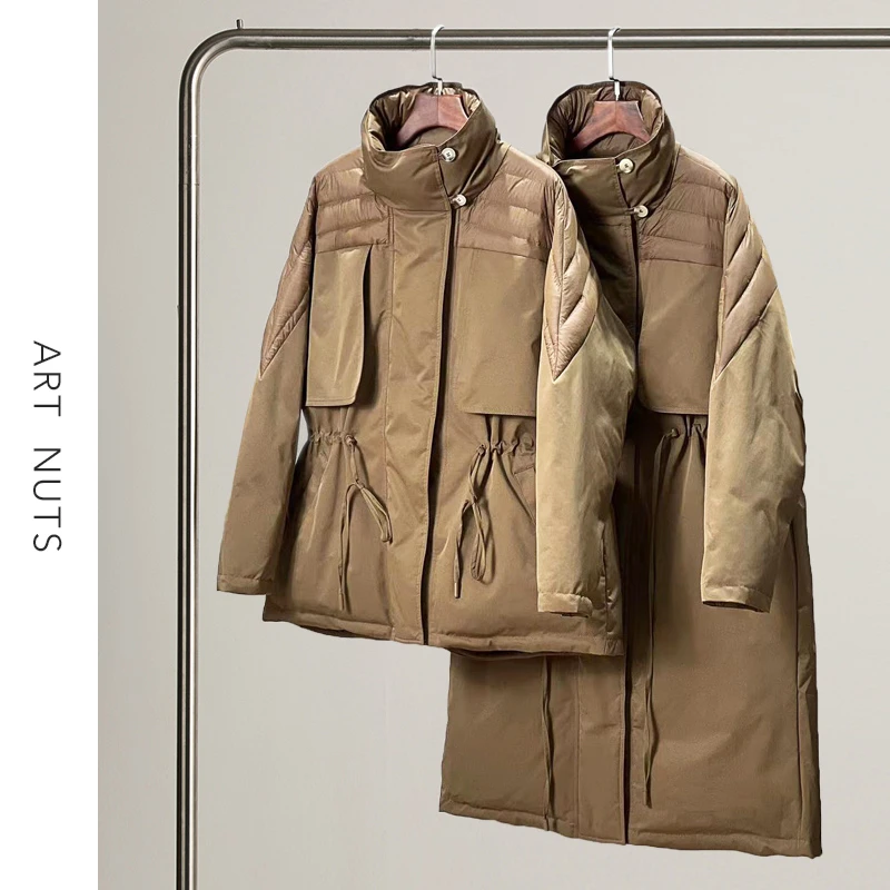 悦迷Art Nuts 愿被温柔化解 两面穿收腰加厚立领保暖羽绒服