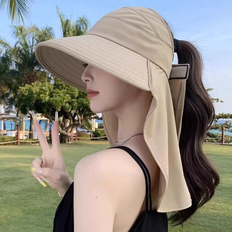 遮阳帽女夏季2025新款户外骑车太阳帽防紫外线风吹不翻防晒帽子