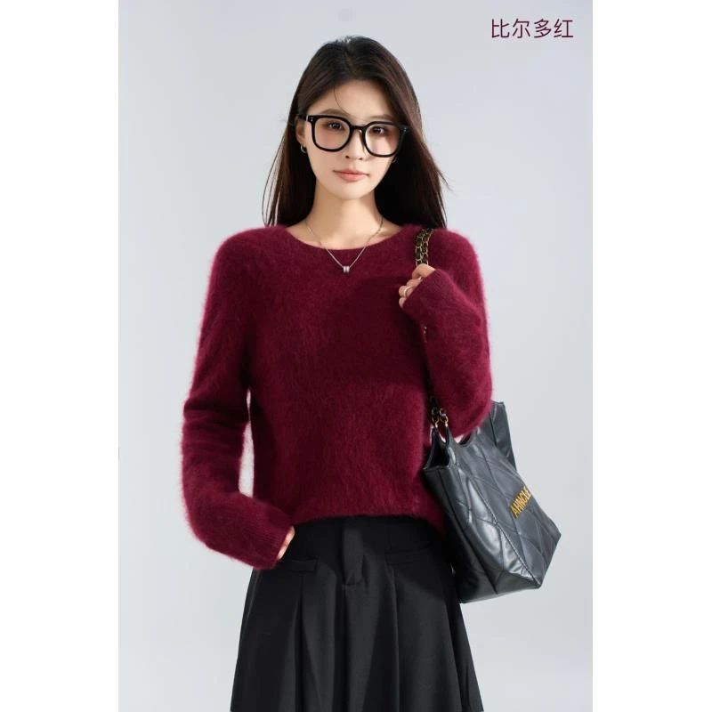 冬季套头加厚长袖圆领羊毛拉毛针织衫《1288》