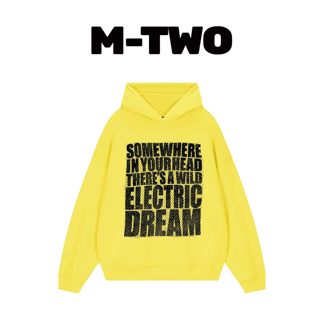 MTWO重磅高克重 多字母 美式复古潮牌连帽卫衣002
