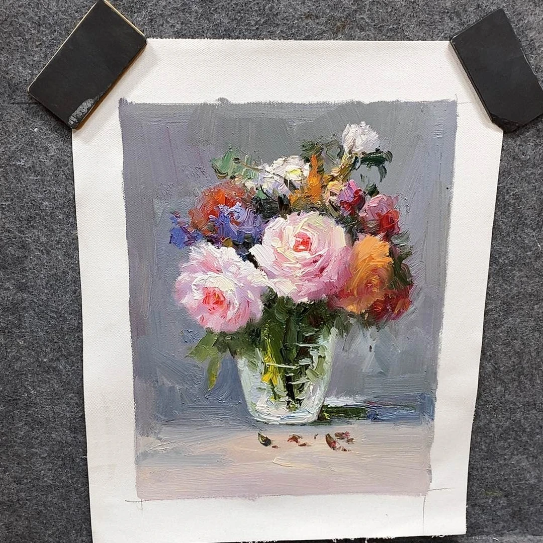 油画花卉油画作品