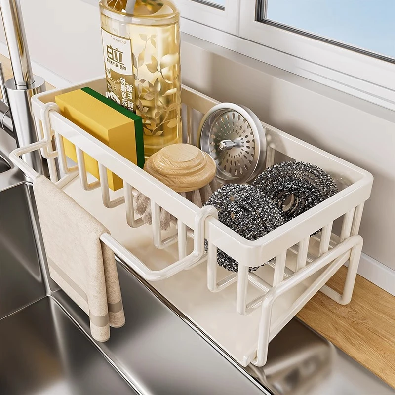 厨房沥水架置物架水龙头水池篮水槽用品洗碗毛巾钢丝球收纳抹布架