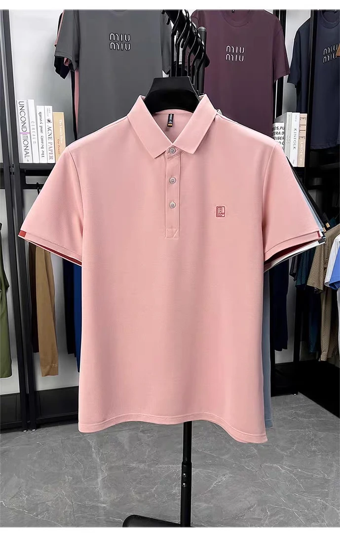 【天竹纤维】夏季翻领短袖T恤清凉休闲短袖t恤薄款百搭polo纯色t恤