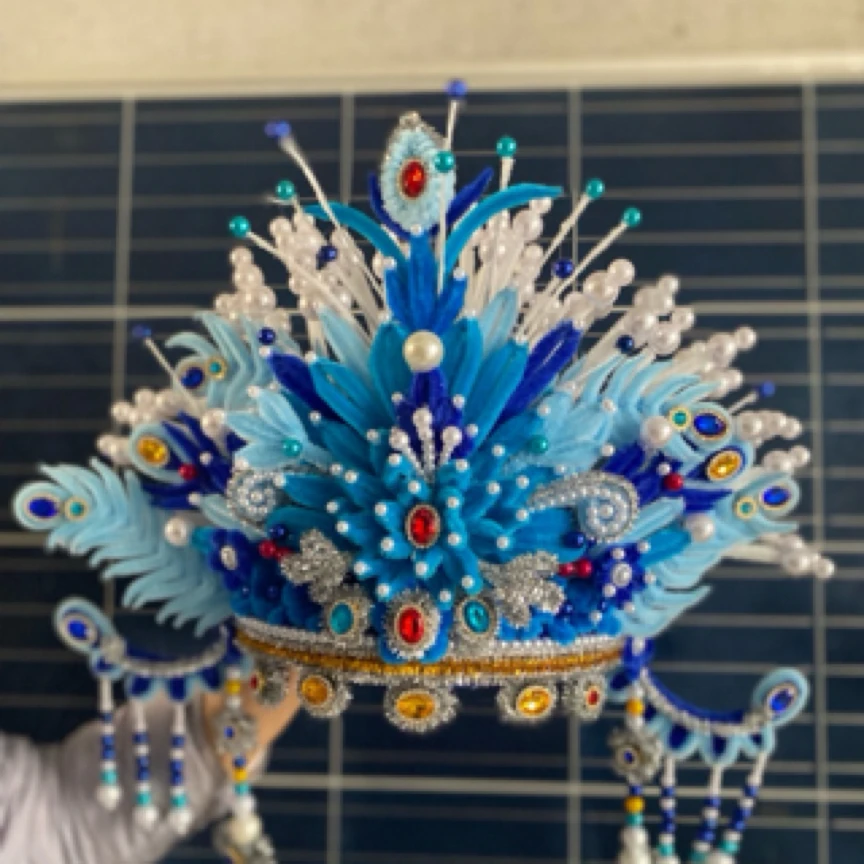 【材料包】半成品戏曲凤冠扭扭棒手工发箍材料包（带图上的帽子