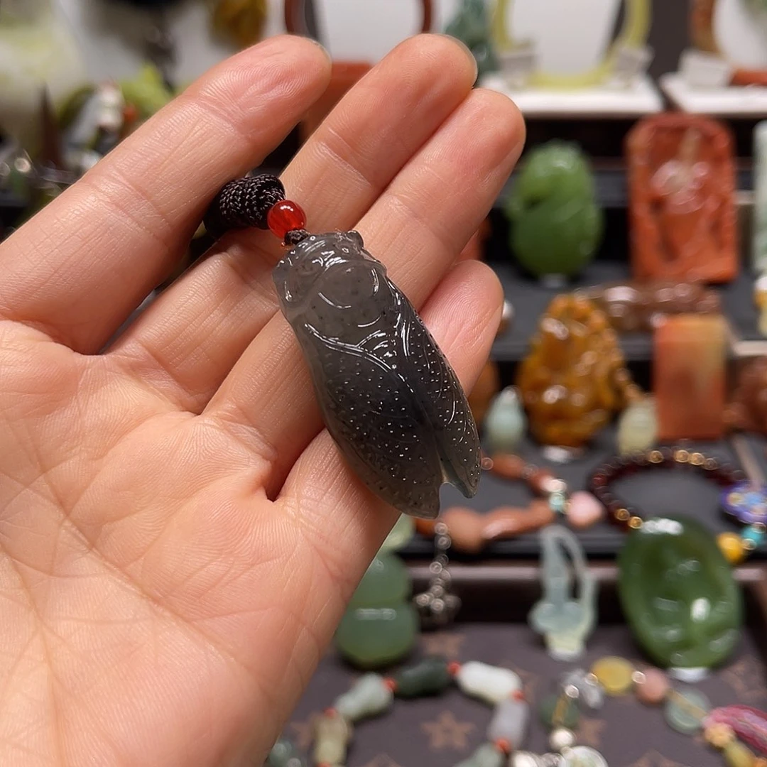 未镶嵌岫玉吊坠，挂件