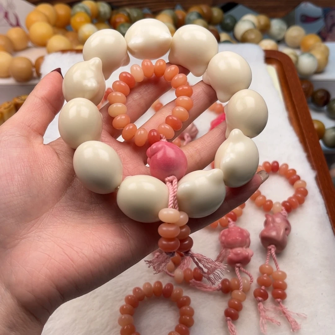 菩提根/象牙果手串晒****豆20mm通货猫头一串c690